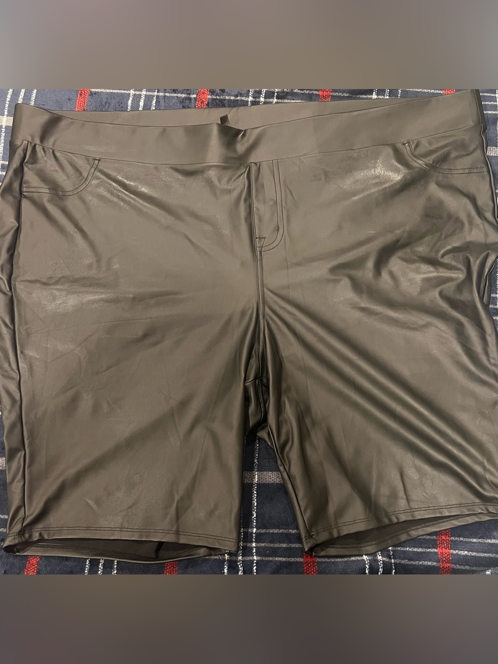 Torrid 9 inch faux leather biker shorts